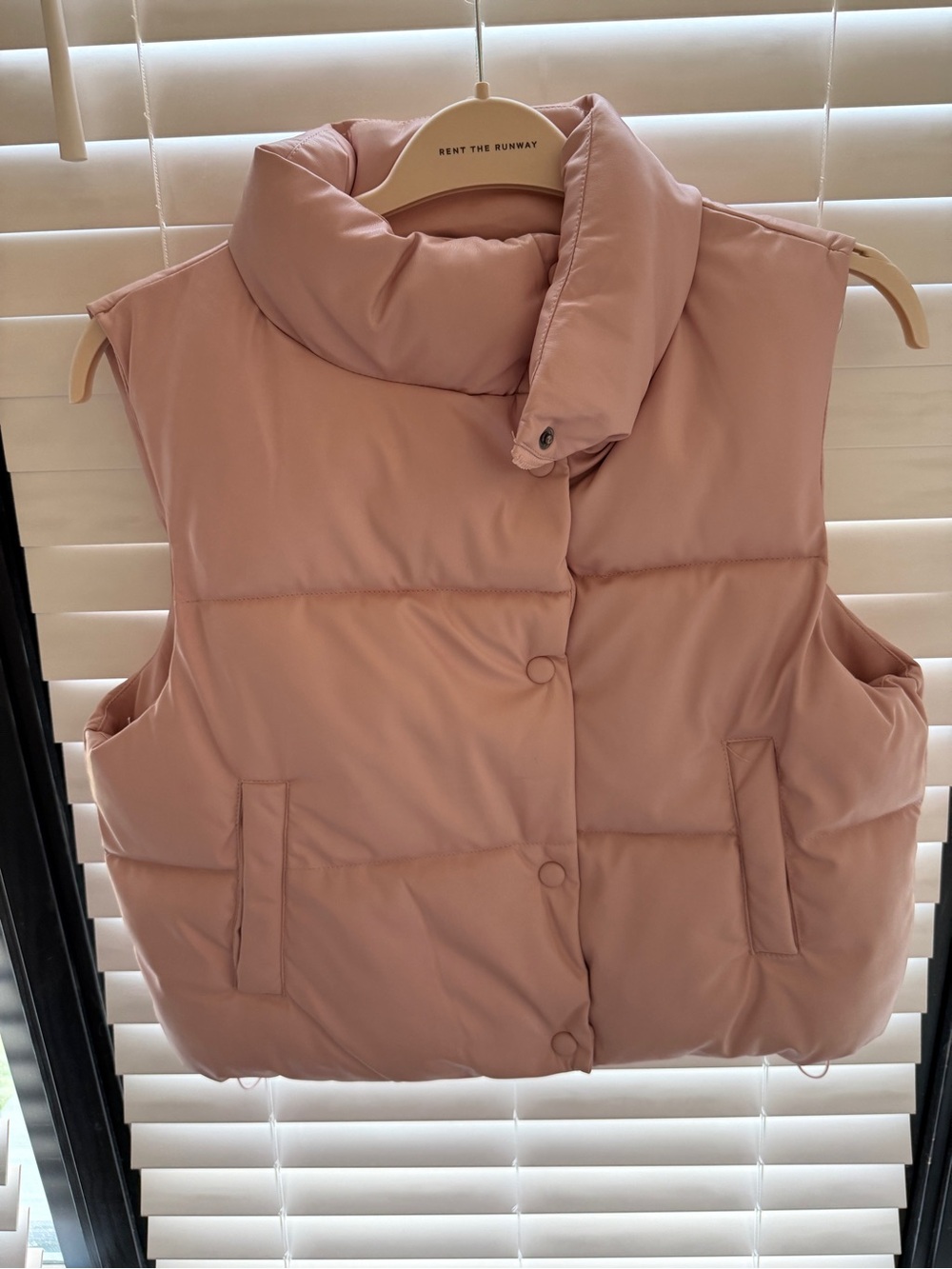 Pink Leather Cropped Vest